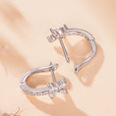 925 Sterling Silver White Gold Plated CZ Earrings for Women