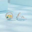 925 Sterling Silver Earrings with CZ in White Gold Plated for Women