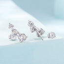 925 Sterling Silver Earrings with Pavé Setting CZ | Size 0.6*1.45cm for Women