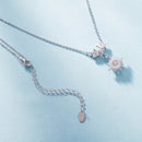 925 Sterling Silver Moissanite Pendant Necklace with Pavé Setting in White Gold - 40+5cm for Women
