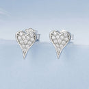 925 Sterling Silver White Gold Plated Pavé CZ Earrings