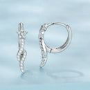 925 Sterling Silver Plated White Gold Earrings with CZ for Women