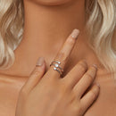 925 Sterling Silver White Gold Plated CZ Ring for Women