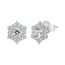 925 Sterling Silver Pavé Setting CZ Platinum Plated Earrings