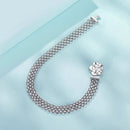 925 Sterling Silver and Platinum Plated 17.0 cm Pavé Setting CZ Bracelet for Women