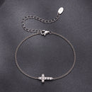 925 Sterling Silver Moissanite Bracelet 15+6cm, Plated White Gold, for Women