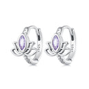 925 Sterling Silver Earrings with Pavé Setting CZ - 1.3x1.0cm - Oxidized Silver for Women