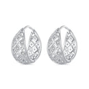 925 Sterling Silver White Gold Plated Pave Setting CZ Earrings 13*6mm for Women