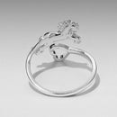 925 Sterling Silver + Plated White Gold Horse Ring