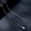 925 Sterling Silver Moissanite Pendant Necklace for Women, 39+5cm, Platinum Plated