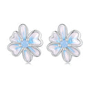 925 Sterling Silver Opal Nanometer Stone Enamel Earrings for Women
