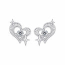 925 Sterling Silver Earrings with Pavé Setting CZ in White Gold