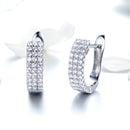 925 Sterling Silver Earrings with Pavé Setting CZ 1.3*0.4cm