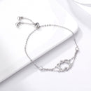 925 Sterling Silver Heart Shaped Bracelet 22CM for Women