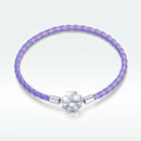 925 Sterling Silver Oxidized Silver Leather 17cm Bracelet