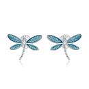925 Sterling Silver & Platinum Plated Pavé Setting CZ Earrings