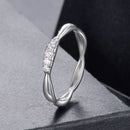 925 Sterling Silver Moissanite Ring with 0.15-0.2cm Gems for Women - Size 6