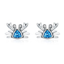 925 Sterling Silver Oxidized CZ Earrings 0.7cm x 1cm for Women