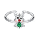 925 Sterling Silver Enamel Pavé CZ Ring