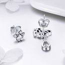 S925 Sterling Silver Earrings with Oxidized Finish and Pavé Setting CZ