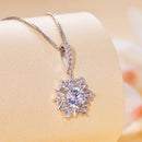 925 Sterling Silver Moissanite Necklace with Pavé Setting, 45cm, Platinum Plated, Women