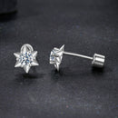 925 Sterling Silver Moissanite 0.10 Carat Earrings for Women