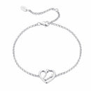 925 Sterling Silver Plated White Gold Bracelet 21cm for Women