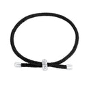 925 Sterling Silver and White Gold Plated Rope Bracelet for Men