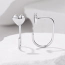 925 Silver White Gold Plated 1.4cm Brass Earrings for Women