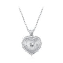 925 Sterling Silver White Gold Plated Necklace with CZ Pendant for Women