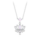 925 Sterling Silver Opal Nanometer Stone Necklace for Women