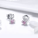925 Sterling Silver Earrings with Pavé Setting and Oxidized Finish for Women