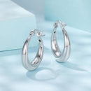 925 Sterling Silver White Gold Plated Earrings 3.0*0.7cm for Women