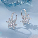 925 Sterling Silver Earrings with Pavé Setting CZ in White Gold for Women