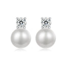 925 Sterling Silver Moissanite 0.1ct Freshwater Pearl Earrings for Women