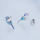925 Sterling Silver Enamel Pavé CZ Earrings for Women