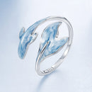 925 Sterling Silver Ring with Enamel Process for Women