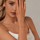 925 Sterling Silver Moissanite 1 Carat Bracelet for Women - White Gold Plated, 150+60mm