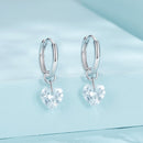 925 Sterling Silver Earrings with Pavé Setting CZ and White Gold Plating for Women