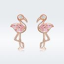 925 Sterling Silver 1.5x0.7cm Plated Rose Gold CZ Earrings for Women