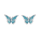 925 Sterling Silver Enamel Oxidized Earrings Size 0.7*1.1cm for Women
