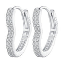 925 Sterling Silver Earrings with Cubic Zirconia in Platinum Finish