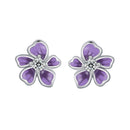 S925 Sterling Silver Plated Platinum Enamel Earrings for Women