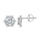 925 Sterling Silver 5.0mm Moissanite Earrings with CZ, 1.0cm for Women