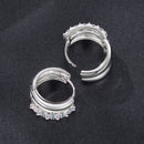 925 Sterling Silver Moissanite 0.06 Carat White Gold Plated Earrings for Women