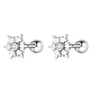 925 Sterling Silver Earrings with Pavé Setting and Oxidized Finish