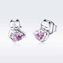 925 Sterling Silver Earrings with Pavé Setting and Oxidized Finish for Women