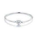 925 Sterling Silver White Gold Plated 17.0cm CZ Bracelet for Women