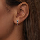 925 Sterling Silver Earrings with Pavé Setting and White Gold Plating for Women