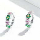 925 Sterling Silver Earrings with CZ in Pavé Setting - 1.3x0.4cm for Women